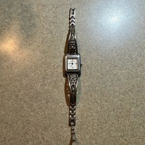 Brighton HAMILTON Women’s Watch Silver Tone Rectangle Case New Battery